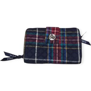 NWT Vera Bradley RFID  Multicolor Tartan Plaid Turnlock Wallet